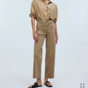 Madewell The Petite Emmett Wide-Leg Crop Pant: Welt Pocket Edition